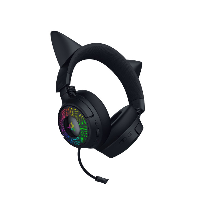 Razer Kraken Kitty V3 Pro Auscultadores Com fios e sem fios Fita de cabeça Jogos USB Type-A Bluetooth Preto