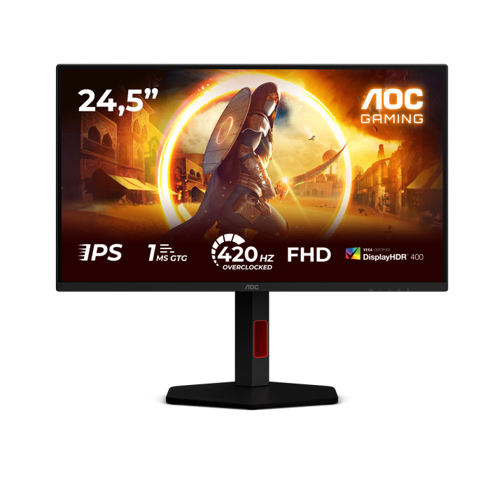 AOC G4 25G4KUR monitor de ecrã 62,2 cm (24.5") 1920 x 1080 pixels Full HD LED Preto, Vermelho