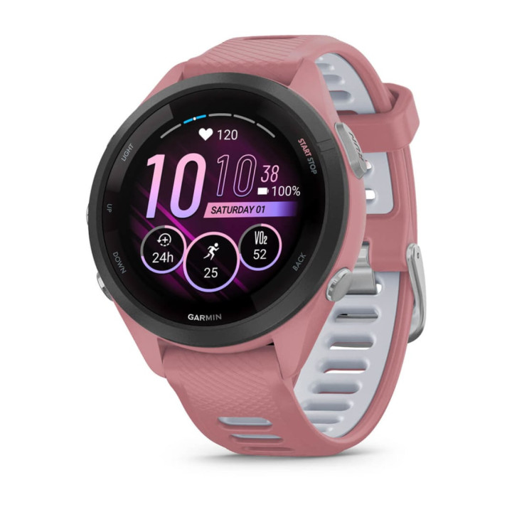 Garmin Forerunner 265S 2,79 cm (1.1") AMOLED 42 mm Digital 360 x 360 pixels Ecrã táctil Preto, Rosa Wi-Fi GPS