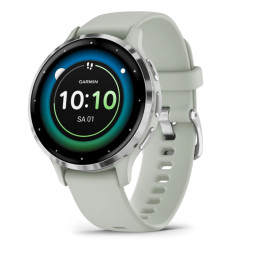 Garmin Venu 3S 3,05 cm (1.2") AMOLED 41 mm Digital 390 x 390 pixels Ecrã táctil Cinzento, Prateado Wi-Fi GPS
