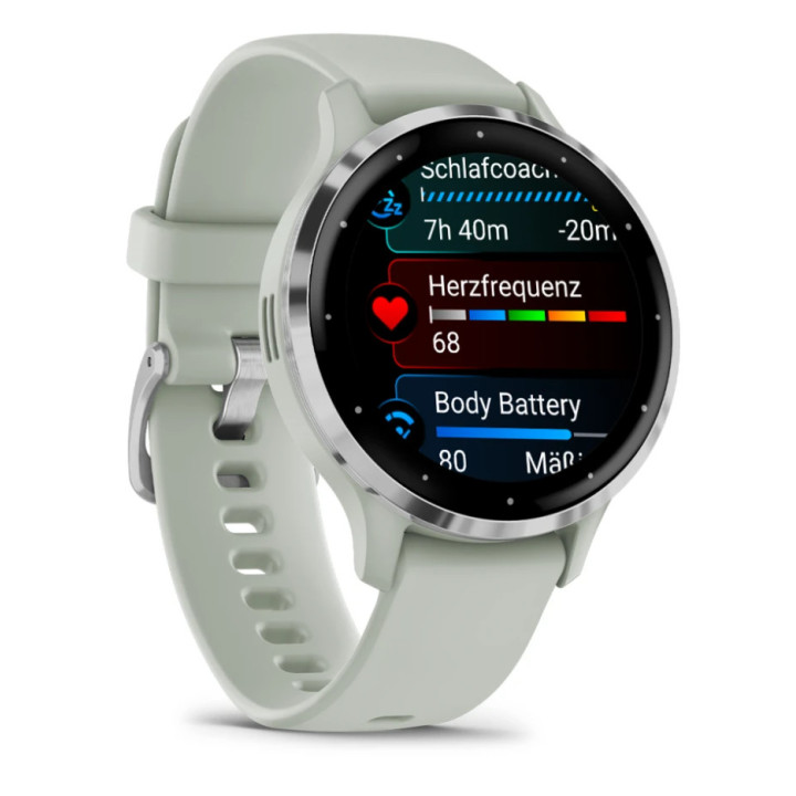 Garmin Venu 3S 3,05 cm (1.2") AMOLED 41 mm Digital 390 x 390 pixels Ecrã táctil Cinzento, Prateado Wi-Fi GPS