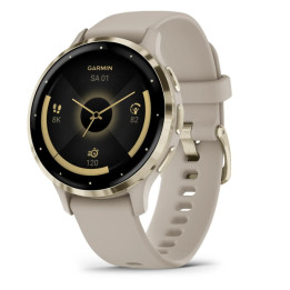 Garmin Venu 3S 3,05 cm (1.2") AMOLED 41 mm Digital 390 x 390 pixels Ecrã táctil Dourado, Cinzento Wi-Fi GPS