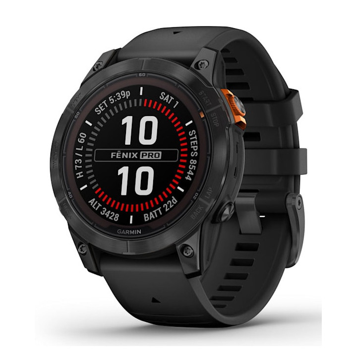 Garmin fēnix 7 Pro Solar Edition 3,3 cm (1.3") MIP 47 mm Digital 260 x 260 pixels Ecrã táctil Preto, Cinzento Wi-Fi GPS
