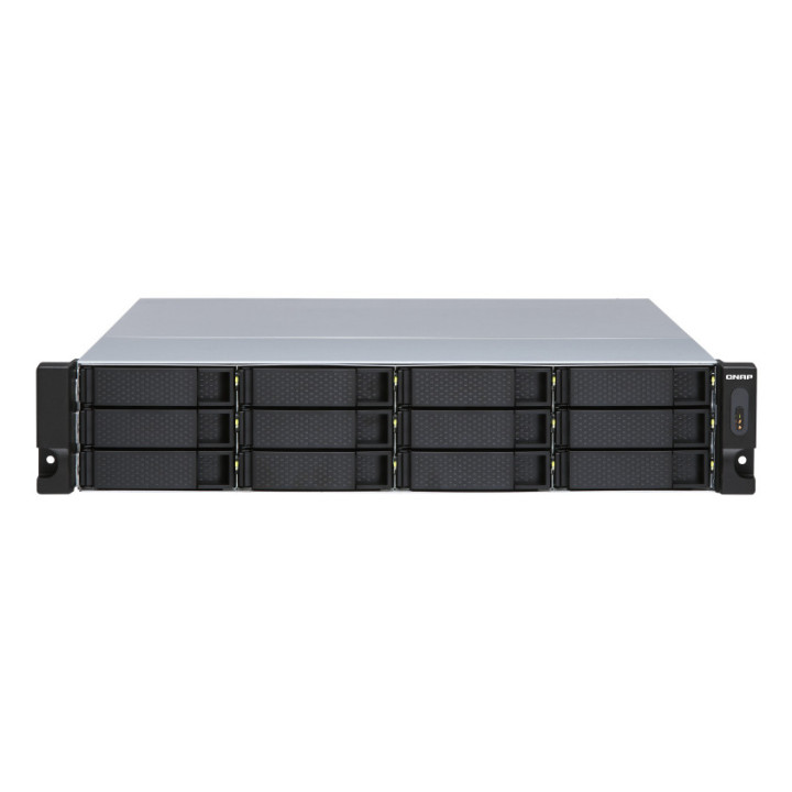 QNAP TL-R1200S-RP Caixa para Discos Rígidos Compartimento HDD SSD Preto, Cinzento 2.5 3.5"