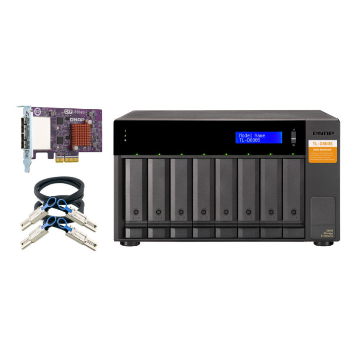 QNAP TL-D800S Caixa para Discos Rígidos Compartimento HDD SSD Preto, Cinzento 2.5 3.5"