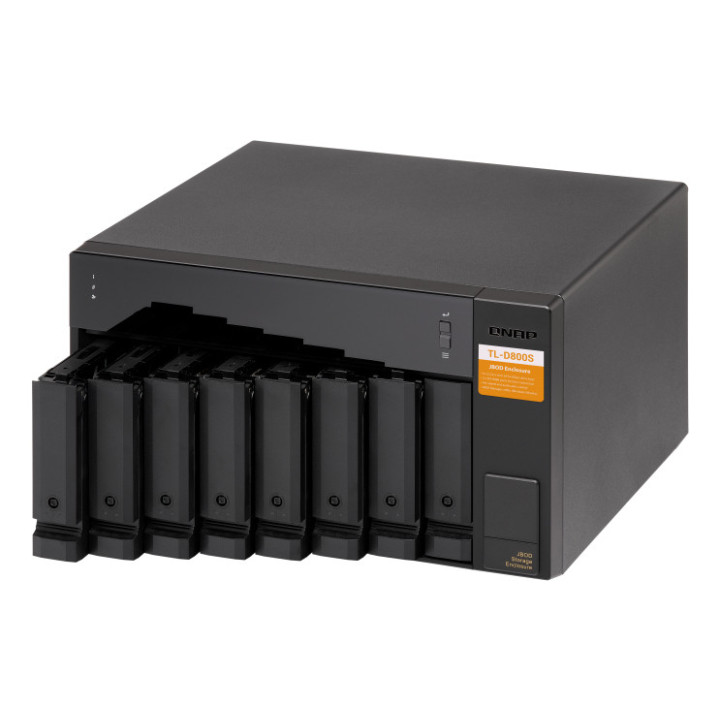 QNAP TL-D800S Caixa para Discos Rígidos Compartimento HDD SSD Preto, Cinzento 2.5 3.5"
