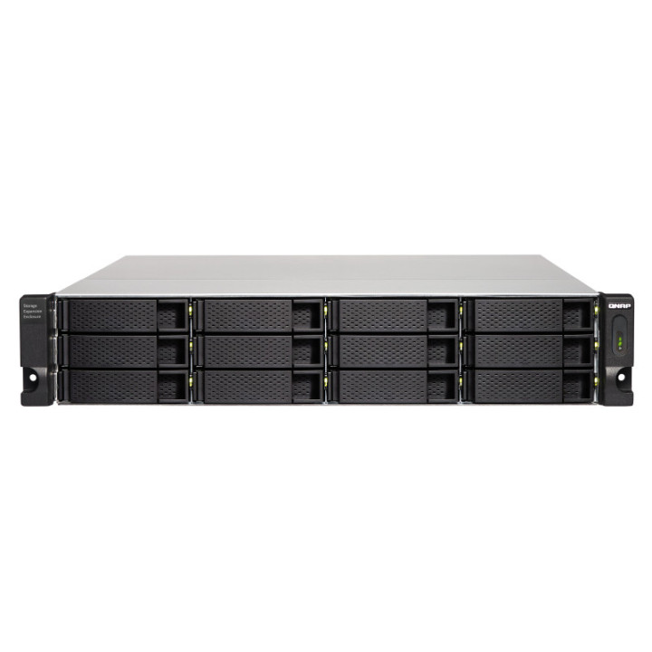QNAP TL-R1200C-RP Caixa para Discos Rígidos Compartimento HDD SSD Preto, Cinzento 2.5 3.5"