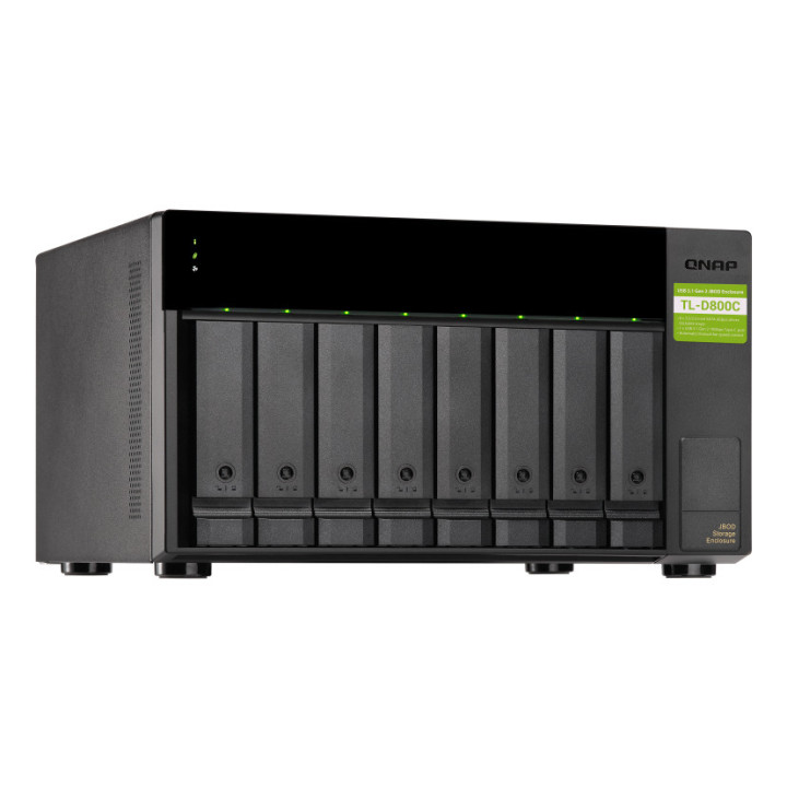 QNAP TL-D800C Caixa para Discos Rígidos Compartimento HDD SSD Preto, Cinzento 2.5 3.5"