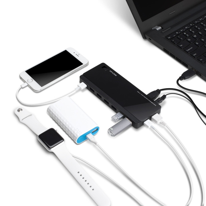 TP-Link UH720 hub de interface USB 3.2 Gen 1 (3.1 Gen 1) Micro-B 5000 Mbit s Preto