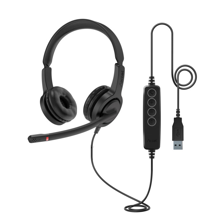 Axtel VOICE UC28 stereo USB-A Auscultadores Com fios Fita de cabeça Escritório Call center USB Type-A Preto