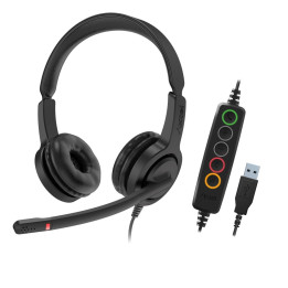 Axtel VOICE UC28-35 stereo USB-A Auscultadores Com fios Fita de cabeça Escritório Call center USB Type-A Preto