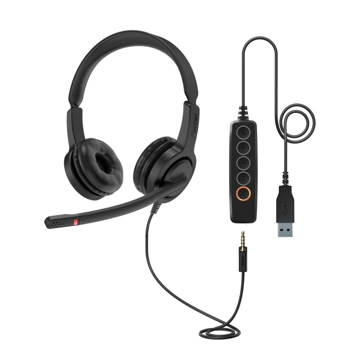 Axtel VOICE UC28-35 stereo USB-A Auscultadores Com fios Fita de cabeça Escritório Call center USB Type-A Preto