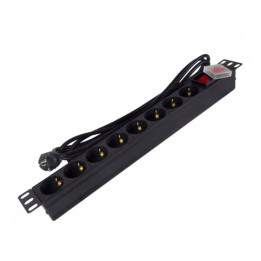Phasak Extensão elétrica 19" 8 tomadas SFO C14 com interruptor3 m - BNS 1520