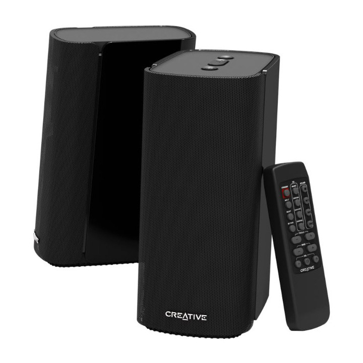 Creative Labs T100 Alto alcance Preto Com fios e sem fios 20 W