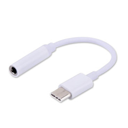 Savio AK-35 mobile phone cable White 0.12 m USB C 3.5mm cabo para telemóvel Branco 0,12 m
