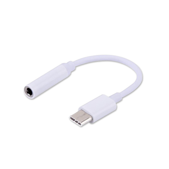 Savio AK-35 mobile phone cable White 0.12 m USB C 3.5mm cabo para telemóvel Branco 0,12 m