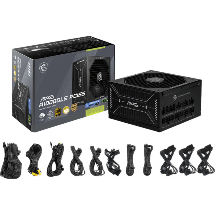 Fonte Modular MSI MAG A1000GLS 1000W 80Plus Gold Preta
