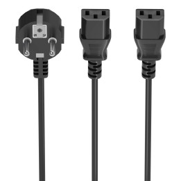 AISENS A132-0865 cabo de energia Preto 3 m CEE7 7 Dispositivo para ligar 2 x C13