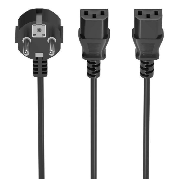 AISENS A132-0865 cabo de energia Preto 3 m CEE7 7 Dispositivo para ligar 2 x C13