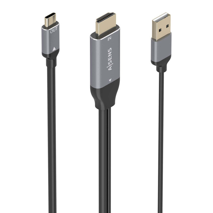AISENS A109-0871 adaptador de cabo de vídeo 1,8 m HDMI + USB USB Type-C Preto