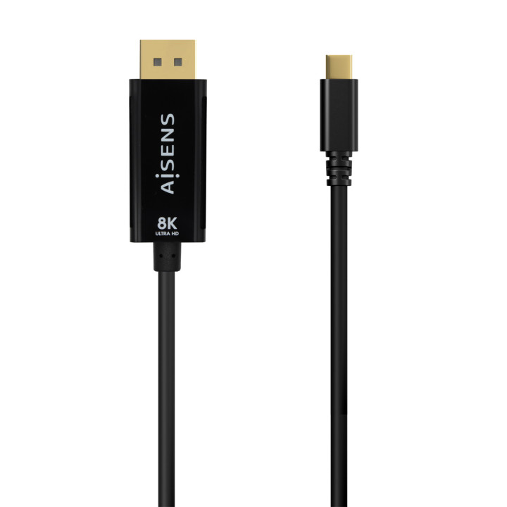 AISENS A109-0689 adaptador de cabo de vídeo 1,8 m USB Type-C DisplayPort Preto
