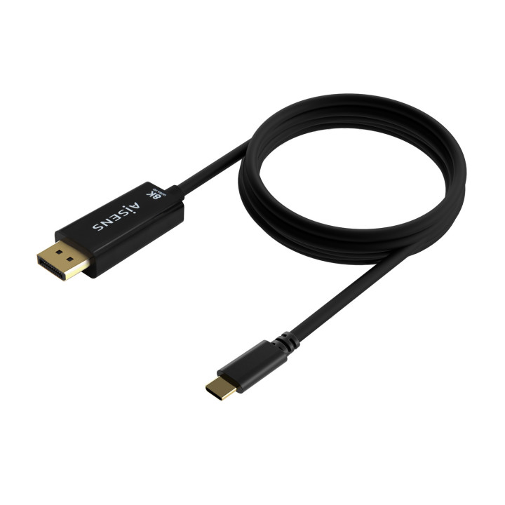 AISENS A109-0689 adaptador de cabo de vídeo 1,8 m USB Type-C DisplayPort Preto