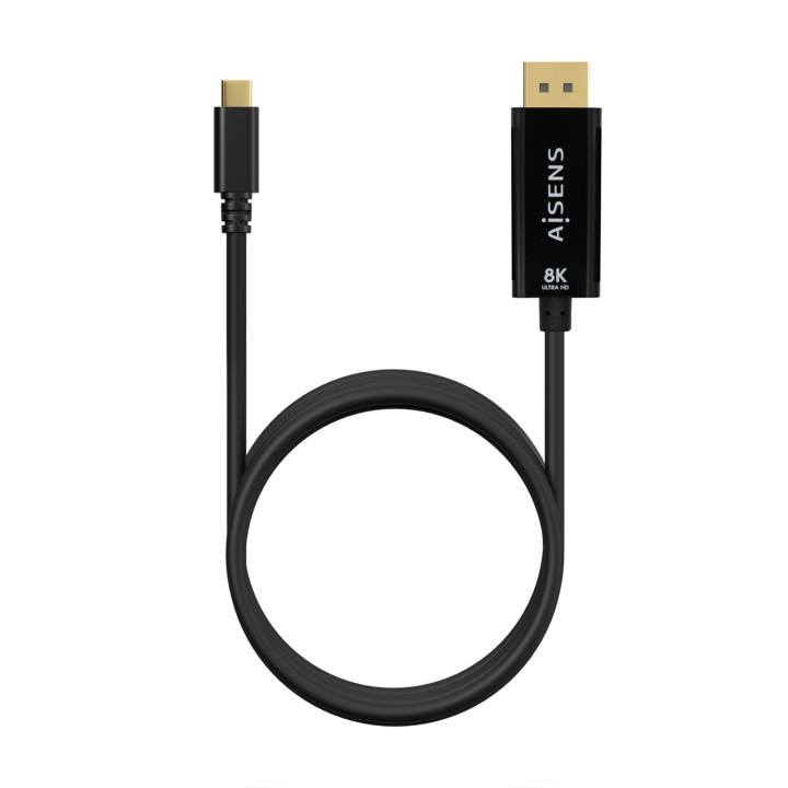 AISENS A109-0689 adaptador de cabo de vídeo 1,8 m USB Type-C DisplayPort Preto