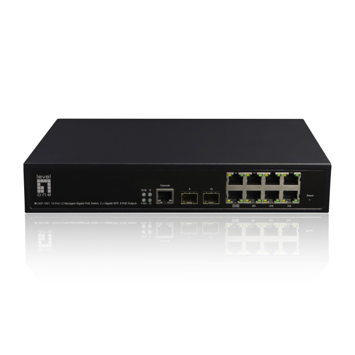 LevelOne GEP-1061 switch de rede Gerido L2 Gigabit Ethernet (10 100 1000) Power over Ethernet (PoE) Preto