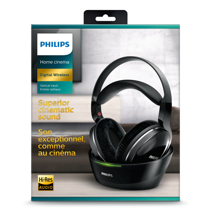 Philips SHD8850 12 auscultador Auscultadores Sem fios Fita de cabeça Música Preto