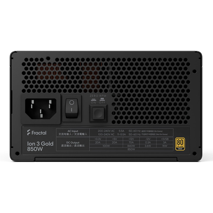 Fractal Design Ion 3 Gold 850W fonte de alimentação 24-pin ATX ATX Preto