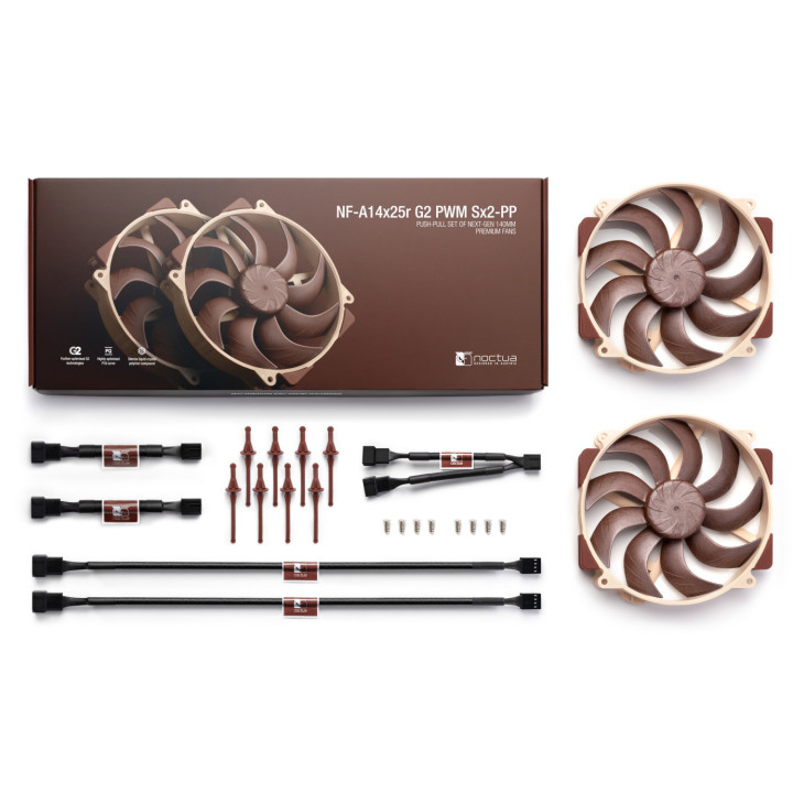 Ventoinha Noctua NF-A14X25R G2 PWM SX2-PP 140mm de Alto Desempenho