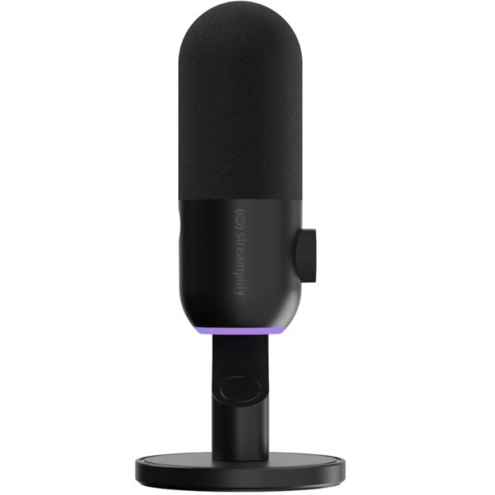 Microfone Streamplify MIC Mini Preto USB para Streaming e Gravação