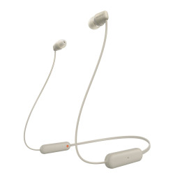 Sony WI-C100 Auscultadores Sem fios Intra-auditivo Chamadas Música Bluetooth Bege