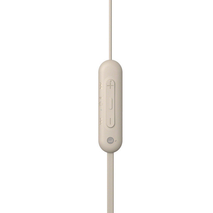 Sony WI-C100 Auscultadores Sem fios Intra-auditivo Chamadas Música Bluetooth Bege