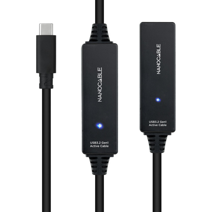 Nanocable 10.01.1312 cabo USB USB 3.2 Gen 1 (3.1 Gen 1) 10 m USB C Preto