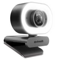 Webcam Streamplify CAM Plus FullHD 60fps com Ring Light - Preta