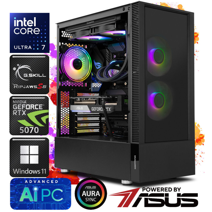 COOLGAMER IQ7 - Intel Core Ultra 7 265KF / Z890 / 16GB DDR5 / 1TB NVMe PCIE5.0 / RTX 5070 12GB / WIFI 7 /BT 5.4/ 750W 80+ Gold