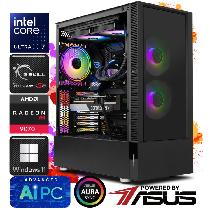 COOLGAMER IQ9 - Intel Core Ultra 7 265KF / Z890 / 16GB DDR5 / 1TB NVMe PCIE5.0 / RX 9070 16GB / WIFI 7 / BT 5.4 / 750W 80+ Gold
