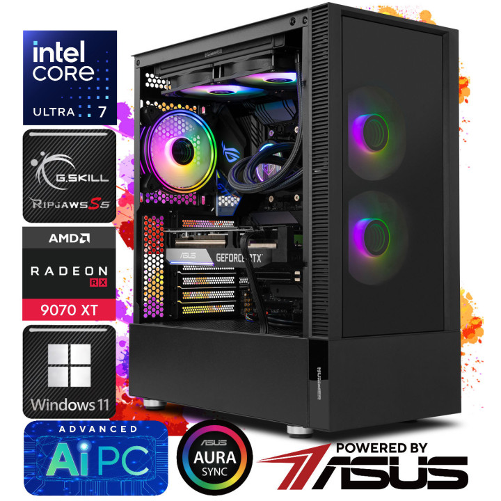 COOLGAMER IQ11 - Intel Core Ultra 7 265KF / Z890 / 16GB DDR5 / 1TB NVMe PCIE5.0 / RX 9070 XT  WIFI 7 / BT 5.4 / 750W 80+ Gold