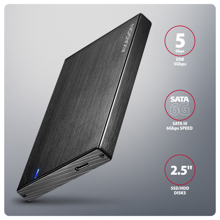 Axagon Compartimento HDD SSD Preto 2.5"
