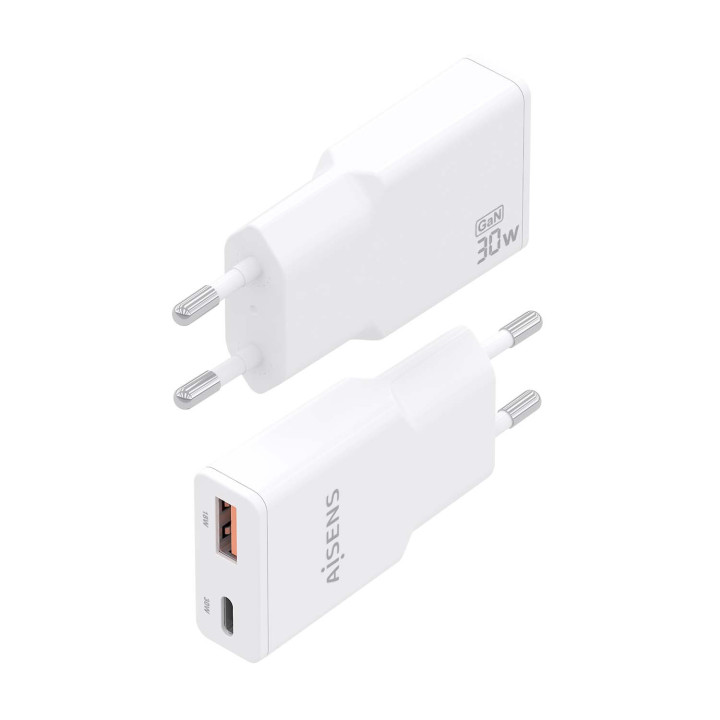 AISENS ASCH-30W2P046-W carregador de dispositivos móveis Câmara digital, MP3, MP4, Telemóvel, Navigator, Computador portátil,