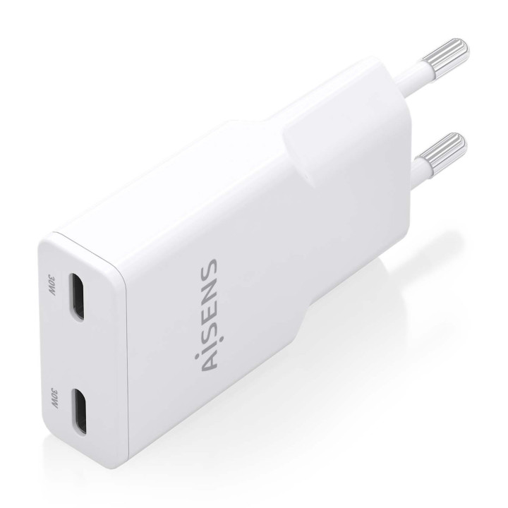 AISENS ASCH-30W2P048-W carregador de dispositivos móveis Câmara digital, MP3, MP4, Telemóvel, Navigator, Computador portátil,