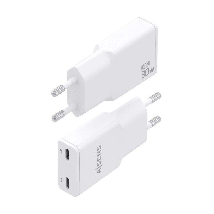 AISENS ASCH-30W2P048-W carregador de dispositivos móveis Câmara digital, MP3, MP4, Telemóvel, Navigator, Computador portátil,