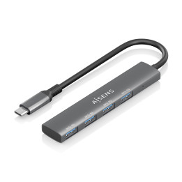 AISENS A109-0943 base & duplicador de portas Com fios USB 3.2 Gen 1 (3.1 Gen 1) Type-C Cinzento