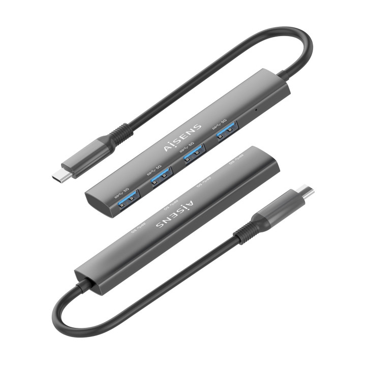 AISENS A109-0943 base & duplicador de portas Com fios USB 3.2 Gen 1 (3.1 Gen 1) Type-C Cinzento