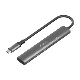 AISENS ASUC-5P022-GR base & duplicador de portas Com fios USB 3.2 Gen 1 (3.1 Gen 1) Type-C Cinzento
