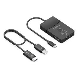 AISENS ASWL-H2KDC30M05-BK base & duplicador de portas Com fios e sem fios USB 3.2 Gen 1 (3.1 Gen 1) Type-C Preto