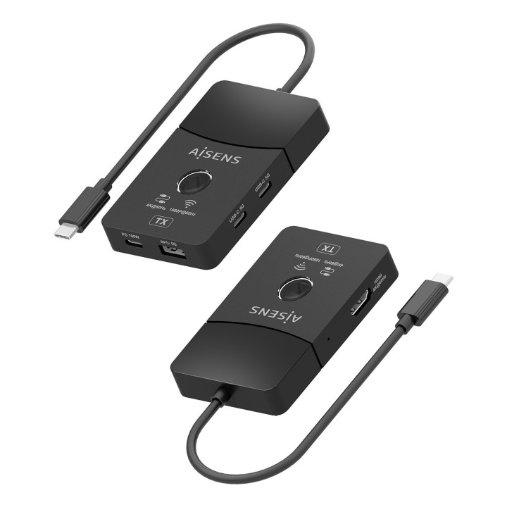 AISENS ASWL-H2KDC30M05-BK base & duplicador de portas Com fios e sem fios USB 3.2 Gen 1 (3.1 Gen 1) Type-C Preto