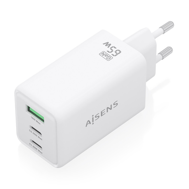 AISENS ASCH-65W3P072-W carregador de dispositivos móveis Câmara digital, GPS, Telemóvel, Computador portátil, Smartphone,