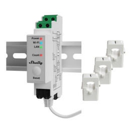 Shelly Medidor de Energia Avançado de 3 Fases – Calha DIN
